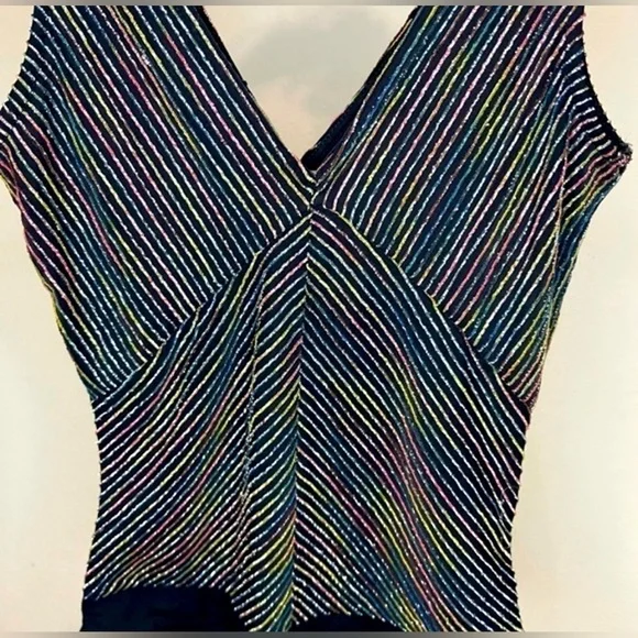 Zara Sparkly Glitter Multicolor Stripe Bodysuit - Picture 2 of 3